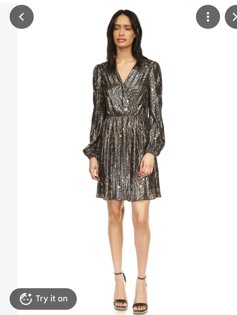NWT Michael KORS gold metallic foil mini cocktail dress women size XS